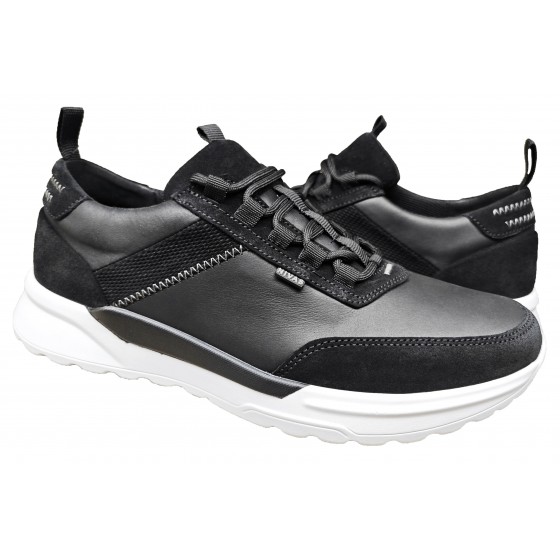 Кроссовки мужские кожаные - 2615 black