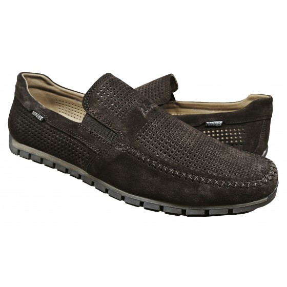 Мокасини чоловічі перфорація - 32, brown suede, perforated