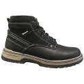 Ботинки зимние мужские кожа черный крейзи плюс нубук - N-1 Crazy Black and Nubuck