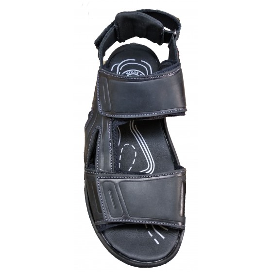 Сандалії чоловічі шкіряні чорні - A-8 black crazy leather