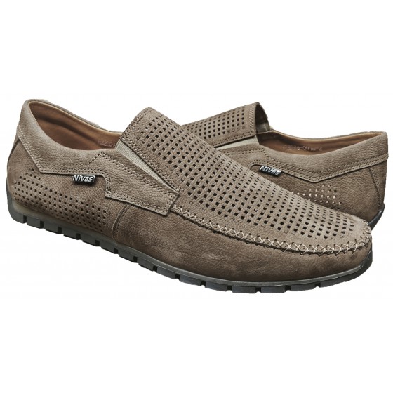 Мокасин чоловічий шкіряний перфорація - A-16 nubuck latte perforation Мокасин чоловічий шкіряний перфорація - A-16 nubuck latte perforation