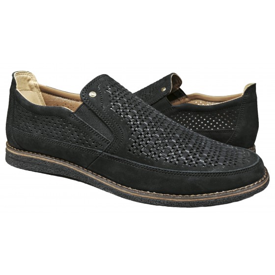 Туфлі чоловічі - 017 nubuck black perforation Туфлі чоловічі - 017 nubuck black perforation