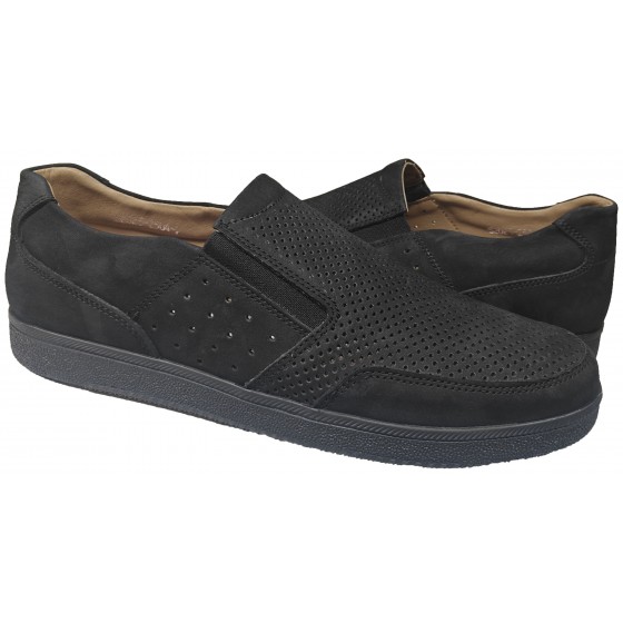 Мокасини чоловічі шкіряні - 2504 black nubuck
