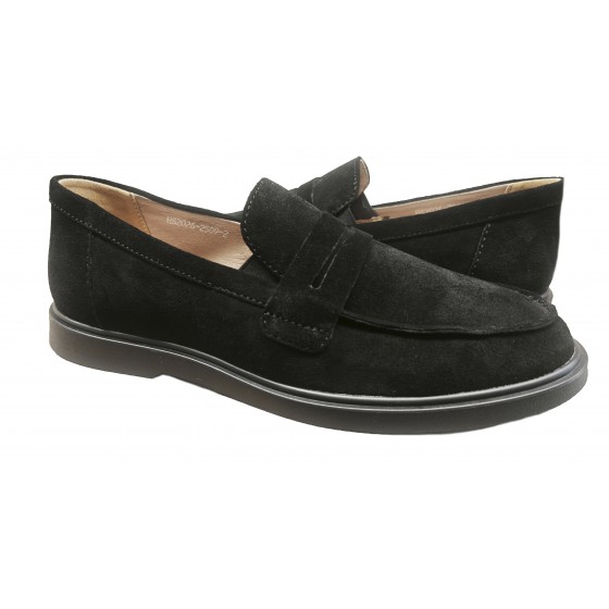Лофери чоловічі шкіряні - 2509 black suede Лофери чоловічі шкіряні - 2509 black suede