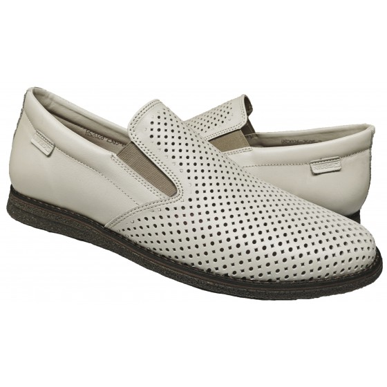 Мокасини чоловічі шкіряні - 2505, perforated front, beige