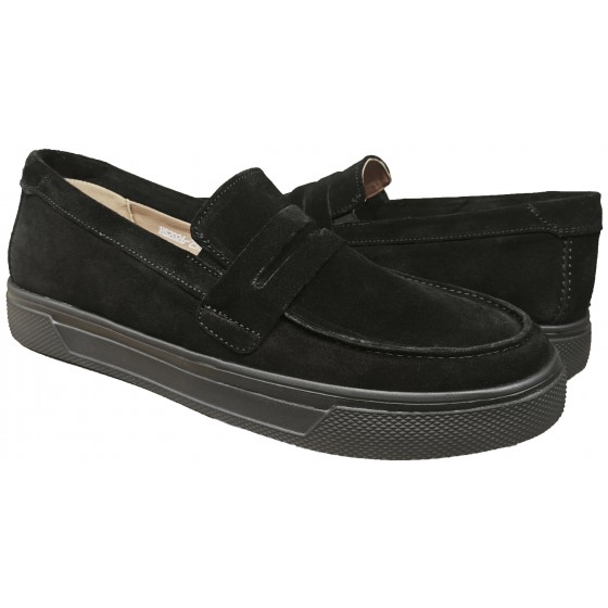 Лофер чоловічий шкіряний - 2508 black suede