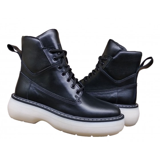 Черевики жіночі шкіряні чорні - 22 full grain leather