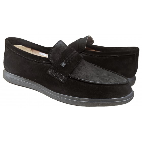 Лофер чоловічий шкіряний - 2609 black suede
