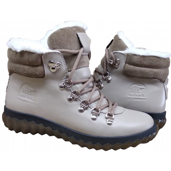 Черевики жіночі шкіряні - 027 dark beige