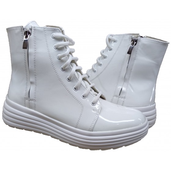 Черевики жіночі лакові - 026 white lacquer