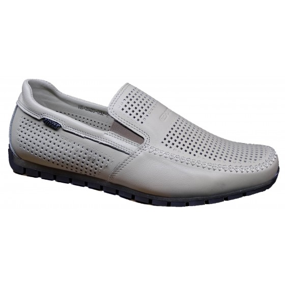 Мокасин чоловічий шкіряний перфорація бежевий - 32 beige leather typhoon perforation