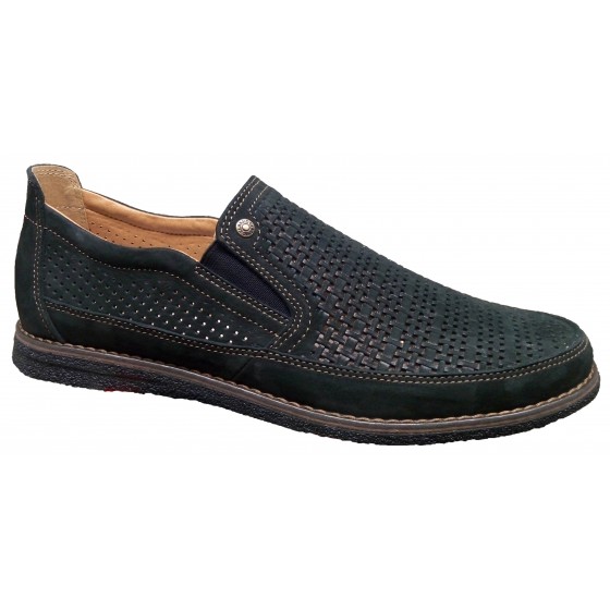 Туфлі чоловічі шкіряні чорний нубук перфорація - 017 nubuck black perforation