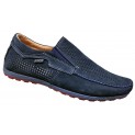 Мокасин чоловічий шкіряний перфорація синій - A-16 nubuck blue perforation