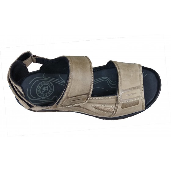 Сандалії чоловічі шкіряні оливкові - A-8 leather olive crazy
