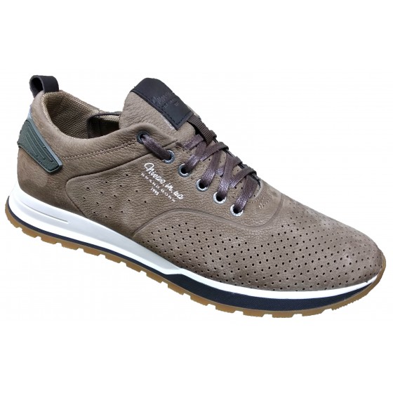 Туфлі чоловічі шкіряні нубук лате перфорація - А-1 nubuck latte perforation