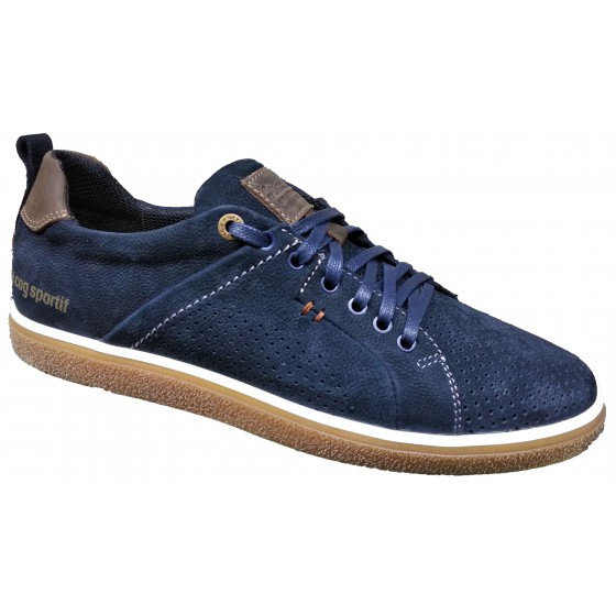 Туфлі чоловічі шкіряні синій нубук перфорація - A-9 blue nubuck perforation