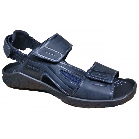 Сандалії чоловічі шкіряні сині - A-8 leather blue crazy
